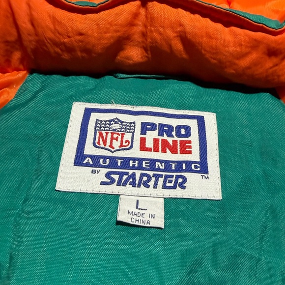 Vintage 90s! Pro Line Authentic Starter Miami Dolphins NFL Pullover Jacket. - Picture 5 of 5